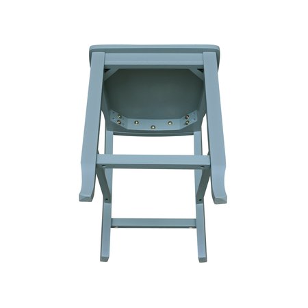 International Concepts 24" Double "X" Back CounterHeight Stool, Smoked Blue S86-202